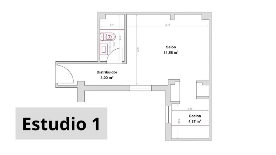 Apartamento de 42m² en Madrid, Spain No. 1542 № 1