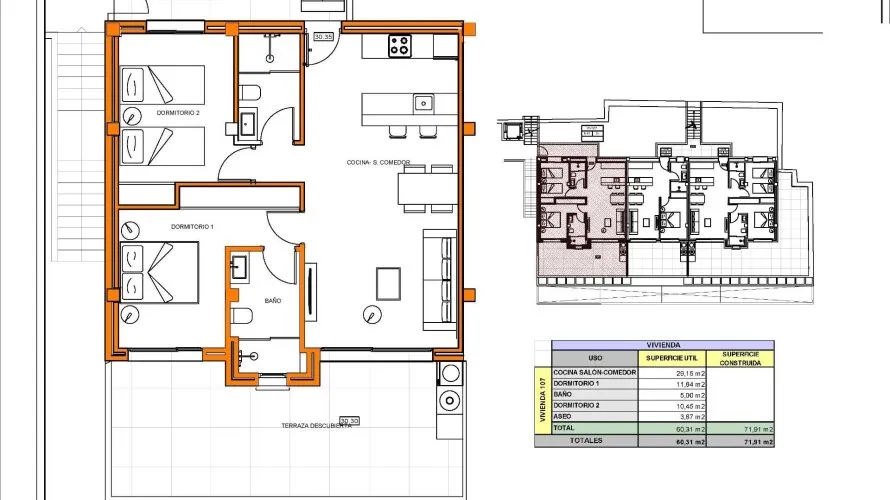 Apartamento de 2 dormitorios en Xeresa, Spain No. 1586