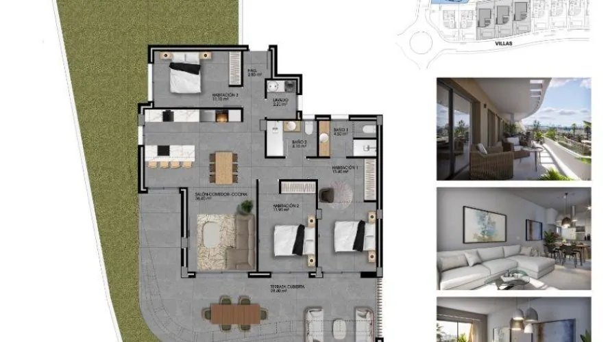 Apartamento de 2 dormitorios en Finestrat, España No. 1391