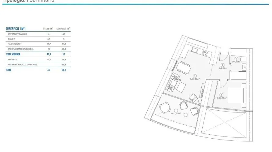 Apartamento de 2 dormitorios en Benidorm, España No. 1270 № 4