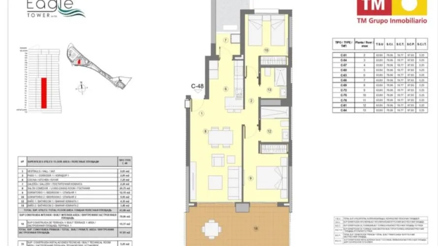 Apartamento de 2 dormitorios en Benidorm, España No. 1442