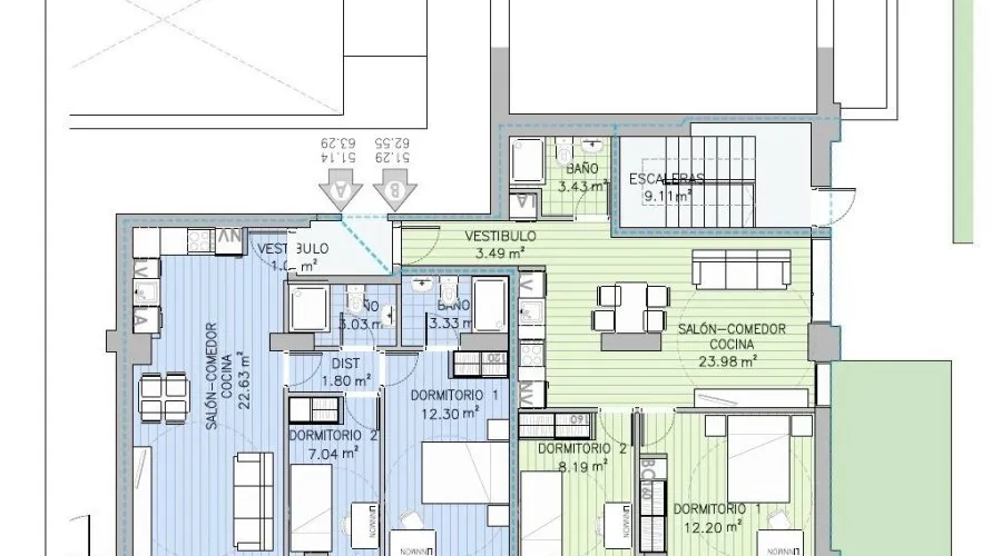Apartamento de 2 dormitorios en Madrid, España No. 1500