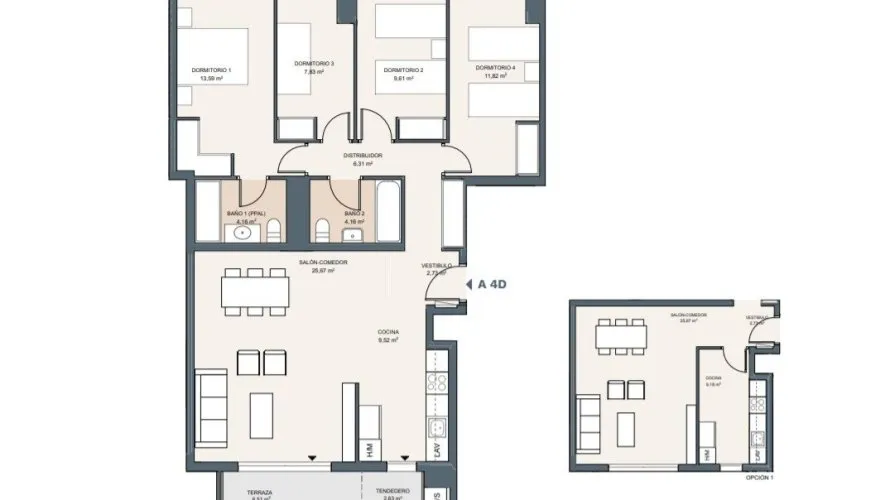 Apartamento de 4 dormitorios en Alicante, España No. 1183 № 12