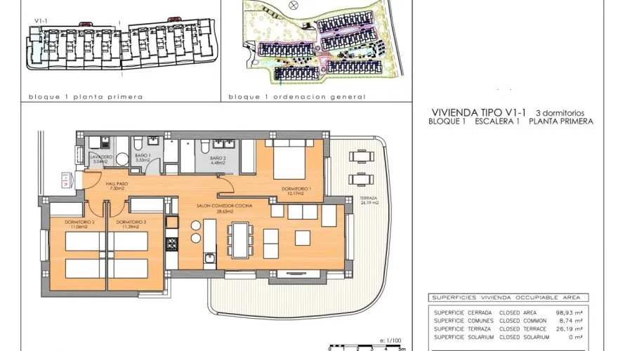 Apartamento de 3 dormitorios en Playa Flamenca II, España No. 1181