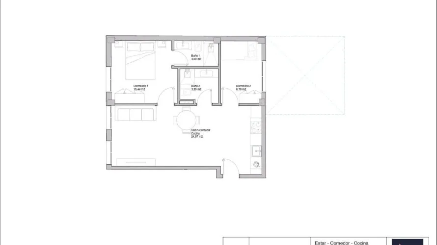 Apartamento de 2 dormitorios en Alicante, España No. 2073