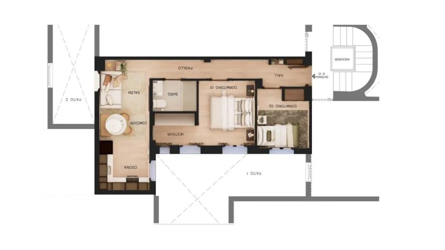 Apartment de 2 chambres à Madrid, Spain No. 1571