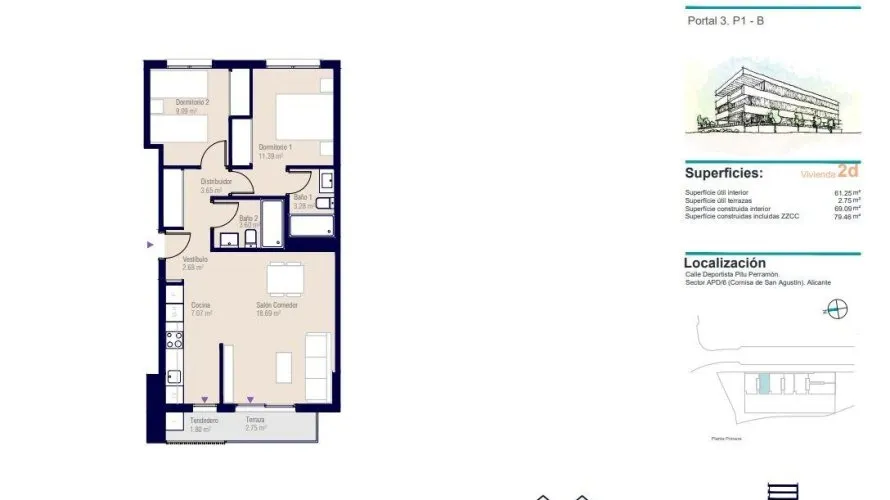 Apartment de 2 chambres à Alicante, Espagne No. 1382