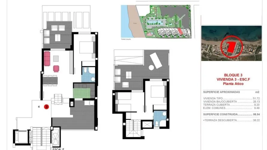 Penthouse de 3 chambres à Denia, Espagne No. 1187