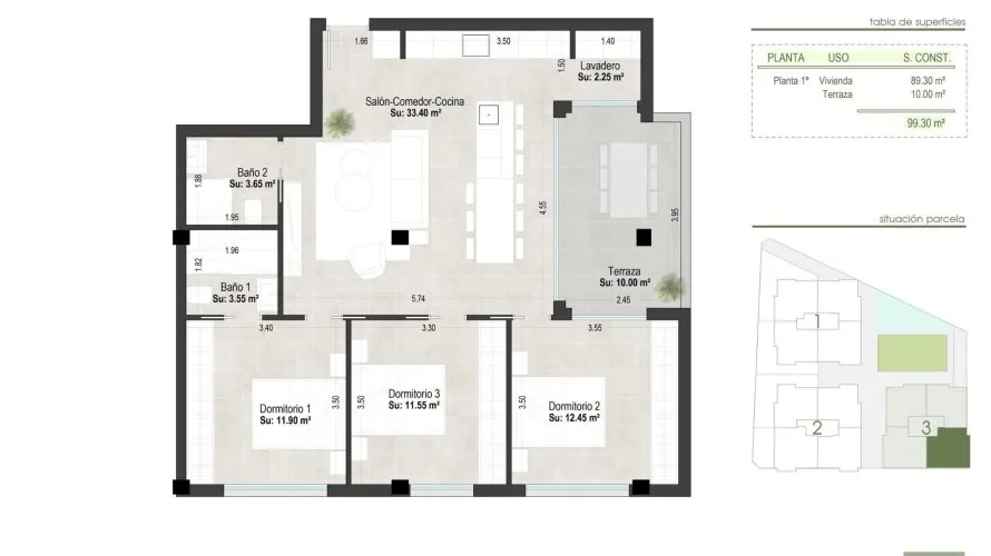3 bedrooms apartment for sale, San Pedro del Pinatar, Spain No. 1275